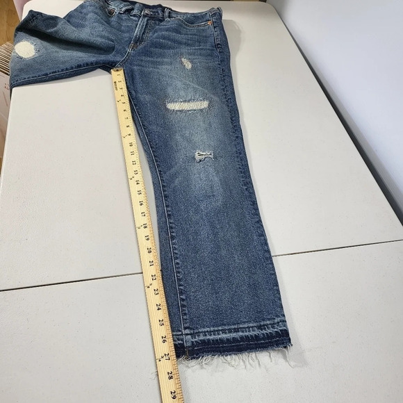 GAP Denim Distressed High Rise Straight Jeans Sz 29R - Picture 14 of 15